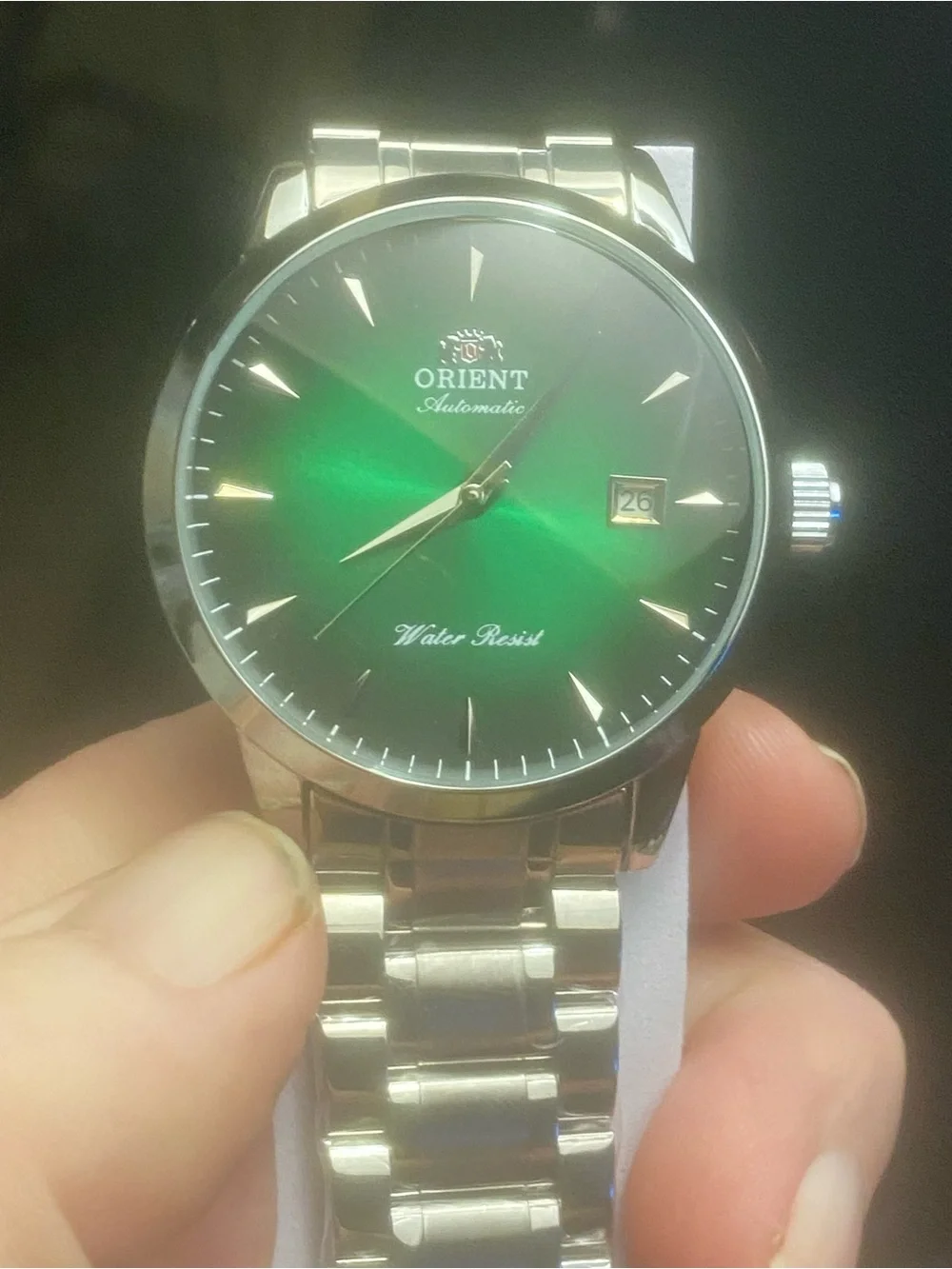 New Orient Automatic Mechanical Green Dial Stainless Steel Watch